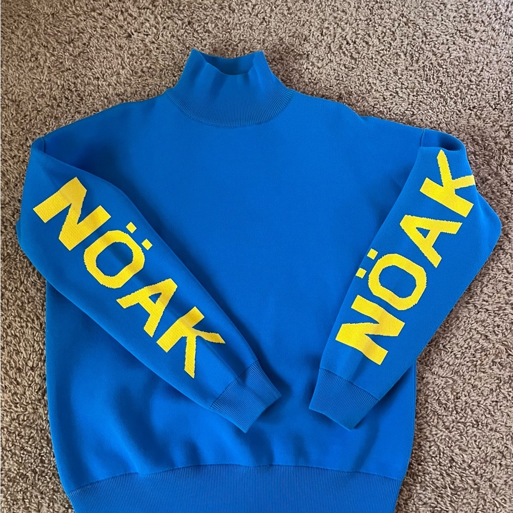 OAK Vibrant Blue and Yellow Turtleneck Sweater